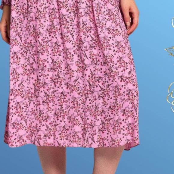 NEW! Cotton pink Turkey made floral casual summer dress 🛍💖 - Picture 7 of 7